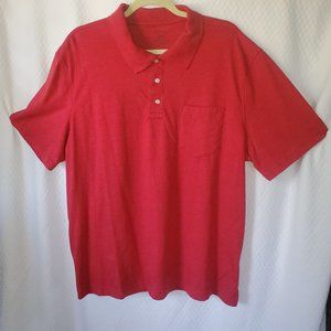 George - Men Red Polo Shirt with Breast Pocket XL